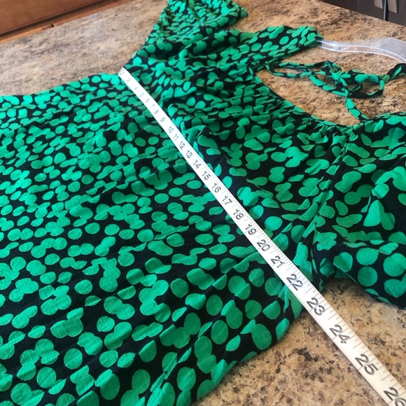 Ava & Viv Balloon Long Sleeve Blouse Polka Dots Green - Picture 2 of 10